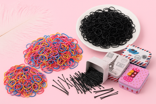 BlushBounty® 10'lu Saç Lastiği & Tel Tokası Seti – Ultra Esnek, Kopmaz