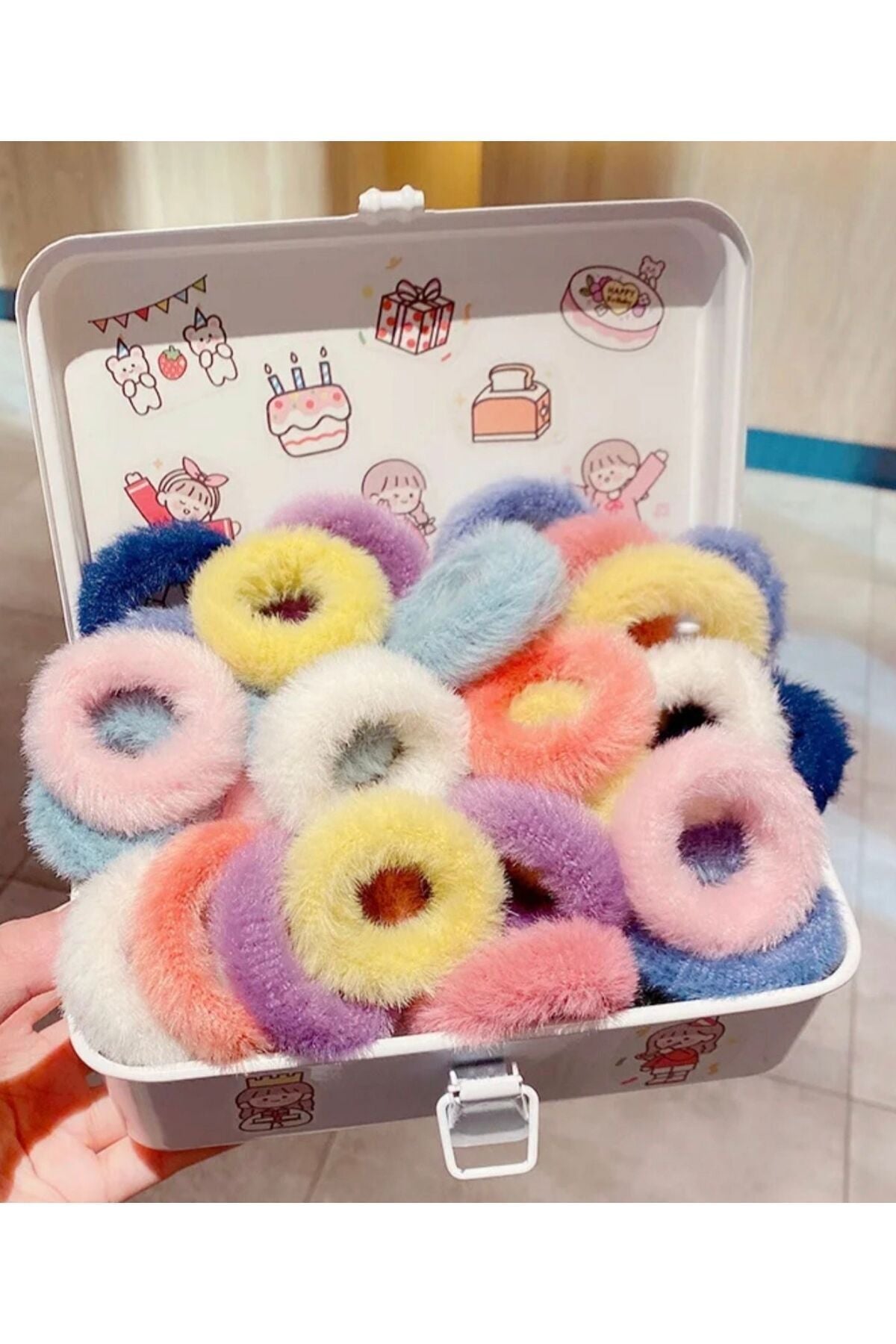 Pastel Ton Peluş Toka
